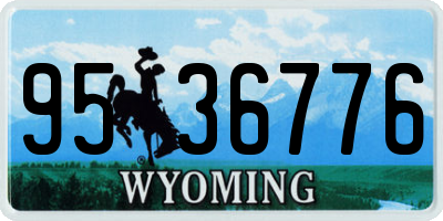 WY license plate 9536776