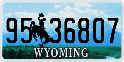 WY license plate 9536807