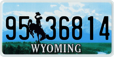 WY license plate 9536814