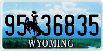 WY license plate 9536835