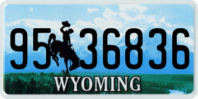 WY license plate 9536836