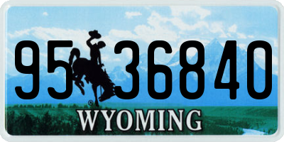WY license plate 9536840