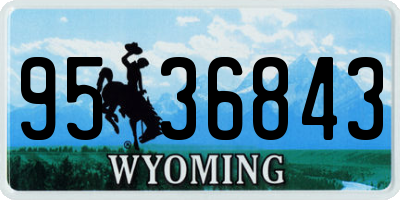 WY license plate 9536843