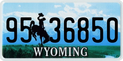 WY license plate 9536850