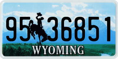 WY license plate 9536851