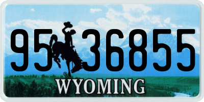 WY license plate 9536855