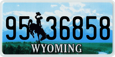 WY license plate 9536858