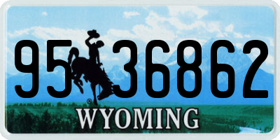 WY license plate 9536862