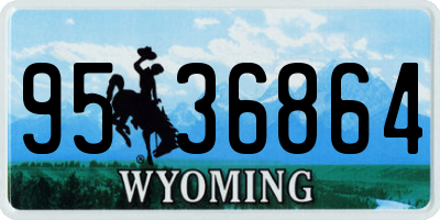 WY license plate 9536864