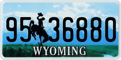 WY license plate 9536880