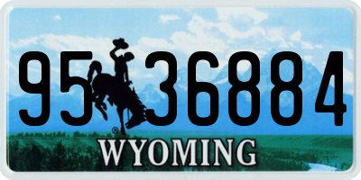 WY license plate 9536884