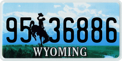 WY license plate 9536886