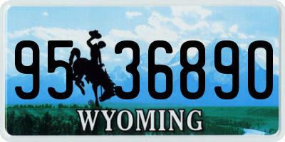WY license plate 9536890