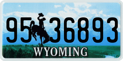 WY license plate 9536893