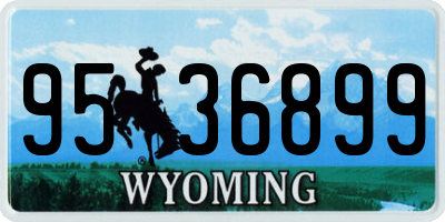 WY license plate 9536899
