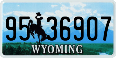 WY license plate 9536907