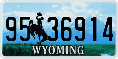 WY license plate 9536914