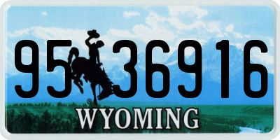 WY license plate 9536916