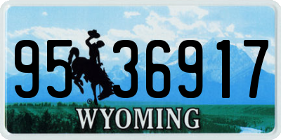 WY license plate 9536917