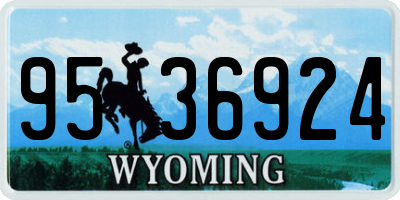 WY license plate 9536924