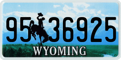 WY license plate 9536925