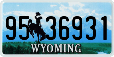WY license plate 9536931