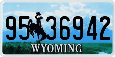 WY license plate 9536942
