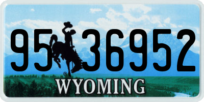 WY license plate 9536952