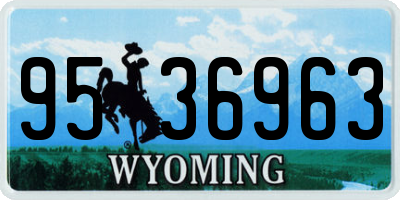 WY license plate 9536963