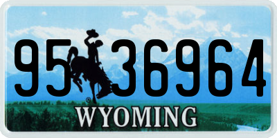 WY license plate 9536964