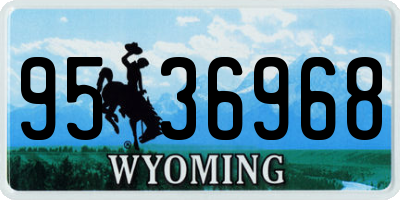 WY license plate 9536968