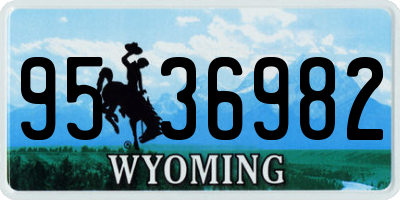 WY license plate 9536982