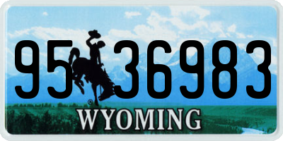 WY license plate 9536983