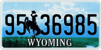 WY license plate 9536985
