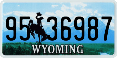 WY license plate 9536987
