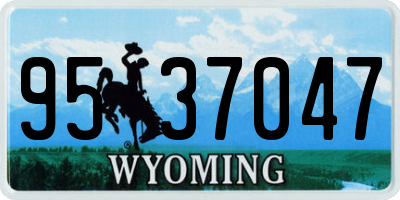 WY license plate 9537047