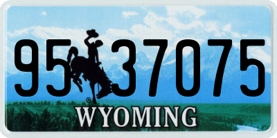 WY license plate 9537075