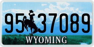 WY license plate 9537089