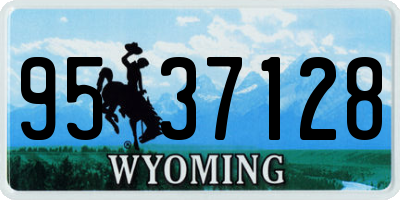 WY license plate 9537128