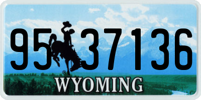 WY license plate 9537136