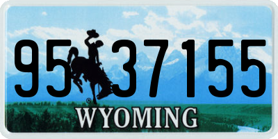 WY license plate 9537155