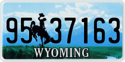 WY license plate 9537163