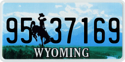 WY license plate 9537169