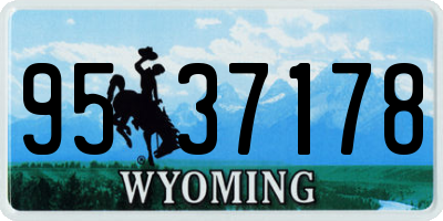 WY license plate 9537178
