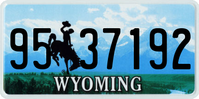 WY license plate 9537192