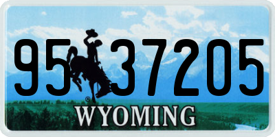 WY license plate 9537205