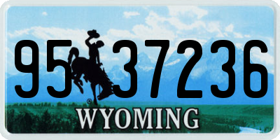 WY license plate 9537236