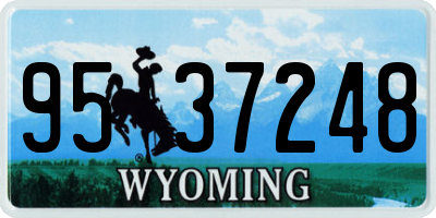 WY license plate 9537248