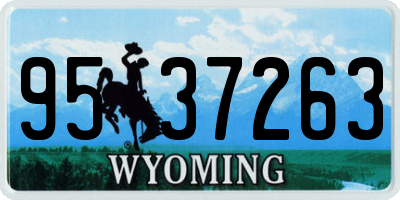 WY license plate 9537263
