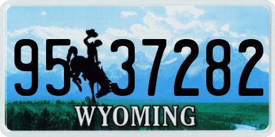 WY license plate 9537282